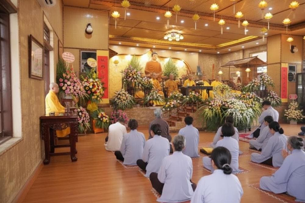 Du khách có thể tham gia các buổi giảng pháp nếu lịch trình cho phép.